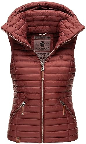 Navahoo Damen Weste Steppweste gesteppt Frühjahr Übergangsweste B696 [B696-Shad-Bordeaux-Gr.L]