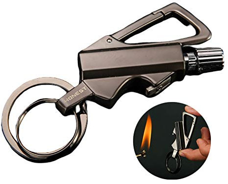 AKT Multitool: Multifunktionsfeuerzeug, Flaschenöffner, Schlüsselanhänger, Wasserdicht, Kerosin, Zinklegierung, Magnesiumkern, Modern, Schwarz