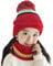 Afinder Kinder Baby Mütze Loop Schal Set Winter warme weiche Strickmütze Loopschal Mädchen Jungen Beanie Wintermütze Rundschal mit Fleecefutter