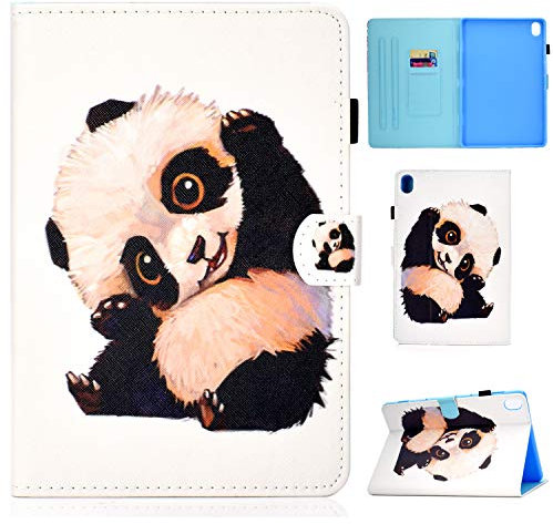 Succtopy Custodia per Lenovo Tab M10 HD 10.1 2018(TB-X505L/TB-X505/TB-X605L/TB-X605F), PU Cover Tablet M10 Protettiva Slim Smart Protettiva Case Lenovo Tab P10(X705L/X702F),Panda Agitando la Mano