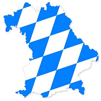 Premium Autoaufkleber Bayern Bundesland Kontur Aufkleber Auto Sticker Camper Motorrad Wohnwagen Waschanlagenfest Witterungs- und UV-beständig