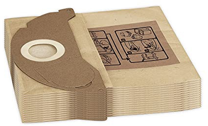 MOPEI 10 Pack Paper Filter Bag for Karcher WD2 Wet Dry Vacuum Cleaner, Replacing Part#6.904-322