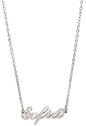 Collana in acciaio con il nome per donna regolabile colore argento anallergica girocollo regolabile (Sofia)