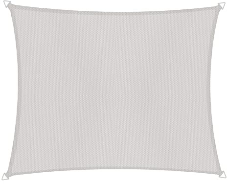 Windhager Balkon-Sonnensegel CANNES, Hellgrau rechteckig, 100 Prozent recyceltes Polyester, 2,7 x 1,4 m, 150 g/m², Sonnenschutz für Balkon, inkl; befestigungsseil, wind- und wasserabweisend