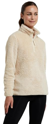 Mountain Warehouse Teddyfleecejacke für Damen -warmes und kuscheliges Damen-Sweatshirt, Oberteil mit halbem Reißverschluss, Leichter Pullover, Antipilling-Fleece, Winter