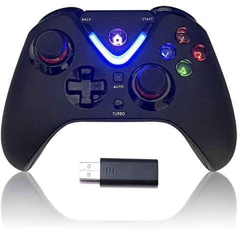 RALAN Controller di gioco wireless con illuminazione a LED compatibile con Xbox One S/X, Xbox Series S/X, Gamepad da gioco per PC, Joypad remoto con adattatore wireless 2.4G, Rechargeable Battery