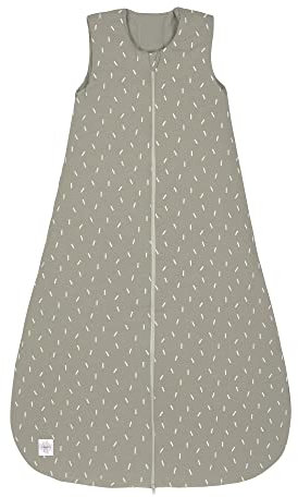 LÄSSIG Baby Ganzjahres Schlafsack ohne Ärmel unisex/Sleeping Bag Interlock Speckles olive, Größe 50/56 0-2 Monate