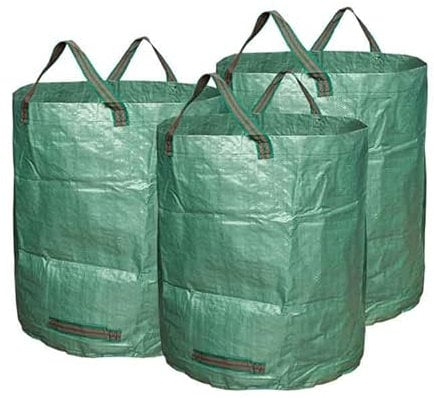 RAM® Robuste Gartenabfallsäcke – 272 Liter – 3 Säcke – Industriegriffe & Stoff – Gartenabfallsäcke – wiederverwendbar