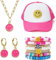 BigVivi 11 Pack Preppy Schmuck Set Lächeln Trucker Hut Stapelbar Armbänder Halskette Ohrringe Y2K Mesh Rückseite Baseballkappe Bunte Handgefertigte Charms Stretch Armbänder Geburtstagsgeschenke, S