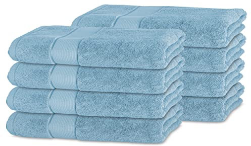BANANALU 8er Set Handtücher 100% Baumwolle 50x100 Qualität 450g/m2, Hellblau, Placid Blue 15-3920