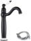Maynosi Bathroom Basin Mixer Taps, High Rise Basin Tap for Countertop Basin, Traditional Tall Faucet with Ceramic Lever, Cloakroom Classic Tap, 360° Swivel Spout, Retro Style, Brass, Matte Black