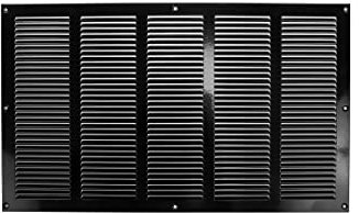 20'' x 12'' Inch / 500 x 300 mm Black Air Vent Cover - Steel Return Air Grilles for Ceiling, Wall and Sidewall with Insect Mesh Screen - Fresh Air Intake Vent - HVAC, Soffit Vent, Gable Vent