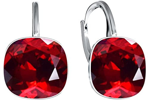 Damen Hängen Ohrringe Silber 925 mit Marken Kristalle Zirkonia - Schmuck Echt Silberne Hängende Ohrhanger für Frauen und Mädchen - Hängeohrringe Ideal Geschenk (Siam)