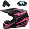 Casque de Motocross pour Les Adolescents, Casque de Vélo pour Les garçons et Les Filles, Casque de Moto personnalisé, Norme ce (Couleur Rose, M)