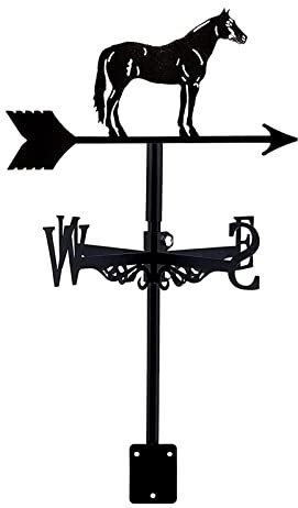 Wetterfahne für Dachhalterung Outdoor Pferd Wetterhahn Wetterfahne Windrichtungsanzeige mit Anti-Rost-Beschichtung