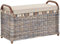 Korb-Outlet Rattan Sitzbank Sitzhocker mit Stauraum Rattanhocker mit Deckel Hocker (Groß Mehrfarbig)