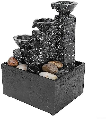 Tischbrunnen für den Innenbereich, Wasserspiel, Statuen, Heimdekoration, USB-Aufladung, Desktop-Brunnen mit LED-Lichtern