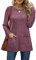 Aokosor Long Sleeve Tops Women Lightweight Jumpers Ladies Sweatshirts with Pockets Purple Size 14-16