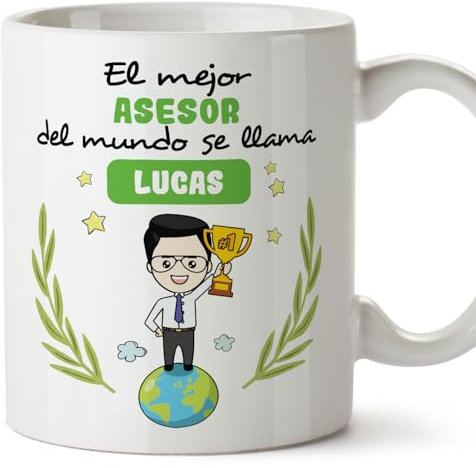 MUGFFINS Tazas Personalizadas para ASESOR hombre - En Español - Eres Mejor del Mundo - 11 oz / 330 ml - Regalo Personalizable original y divertido