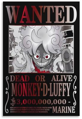 Animation One Piece Wanted Poster Luffy Poster Wandkunst Malerei Leinwand Drucke Dekor Poster Kunstwerke 30 x 45 cm