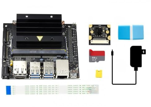 TUOPUONE Jetson Nano Developer Kit B01 Package B with IMX219-77 Camera Micro SD Card 64GB TF Card Reader and Accessories The Power Adapter Included Jetson Nano Developer Kit (B01)