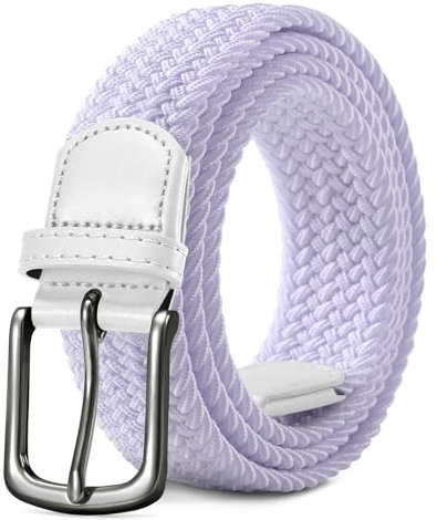LAKIDAY Ceinture Élastique Tressée pour Homme et Femme Blanc Largeur 3,5 cm Longueur 120 cm Ceinture Extensible Confortable