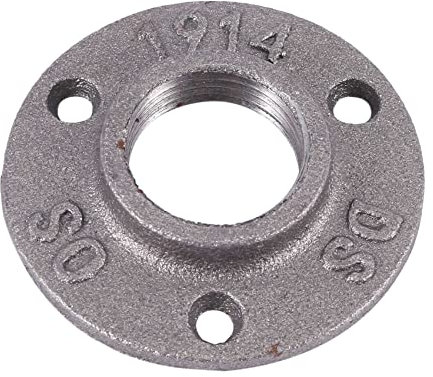 Frefgikty Flangia per tubi in ghisa malleabile da 1 pollice, flange per tubi industriali per tubi e raccordi filettati neri, 1 pezzo