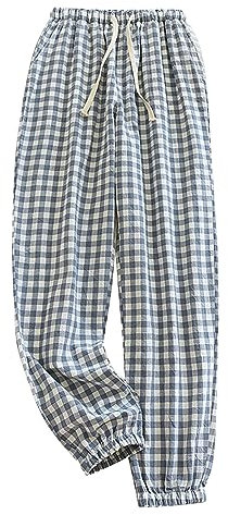 Pantalon De Pyjama Femme Carreaux Bas De Pyjama & D'Intérieur Détente De Coton Lacets D'Intérieur Plaid Pants Bas De Pyjama Comfy Chic Lâche Basiques