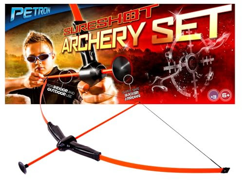 Petron 162/5 Sureshot Indoor Outdoor Archery Set, Kinder Bogen mit 3 Pfeilen, orange, 4-teilig (1 Set)