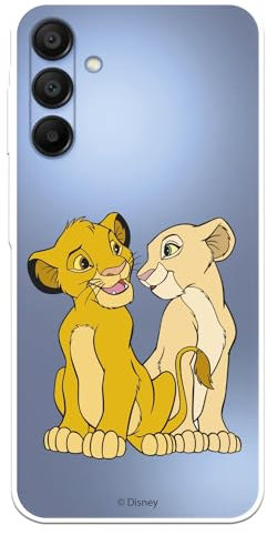 Schutzhülle kompatibel mit Samsung Galaxy A15 5G, offizielles Disney-Simba und Nala zum Schutz Ihres Handys. Flexible transparente Silikonhülle mit offizieller Lizenz des König der Löwen
