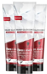 Brillance Glanz-Behandlung, Haar Glossing Neutral (3x 150 ml), pflegt und intensiviert die Haarfarbe, kann wie eine Haarmaske angewendet werden, hält bis zu 6 Haarwäschen