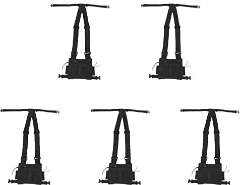 Yangyou 5X Radios Pocket Radio Brust Harness Brust Vordertasche Weste Rig Tragetasche Fuer 2-Wege Radio Walkie Talkie Gilt Fuer UV-5R Schwarz