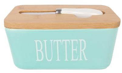 Calager Large Capacity Butter Pan Sure Here's A Product Title for Ceramic Butter Dish with Lid Multipurpose Knife Ceramic Butter Dish with Lid Multipurpose Knife Large Capacity Butter Keeper Green