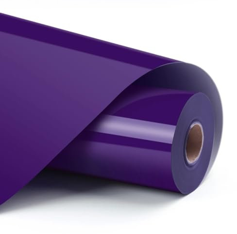 LOKLiK Rouleau Violet de Vinyle Transfert de Chaleur Thermocolant Tissus Vêtement 1 pc 30.5 x 180 cm - Facile à Découper et Appliquer – Résistant au Lavage – Pour T-Shirts, Sacs, Vêtements