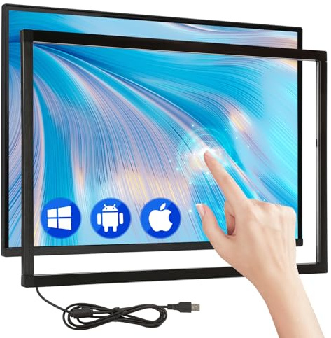 43 Inch IR Touch Frame 20 Points Infrared Touch Screen Panel with USB Infrared Touch Screen Overlay Suitable for Touch Monitor TV Frame, Touch Whiteboard Digital Signage, Kiosks, Automation Retailers