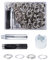 Luabue 100 Sets Trousse Oillets 18mm Kit Grommets Oeillets en Métal avec 3 Outils Œiillets en Métal Œiillet Couture pour Bâche Ceinture Chaussures Les Sacs en Cuir (18mm)