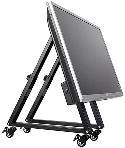 Support TV universel avec roulettes pour téléviseurs de 40 à 80 pouces, chariot de moniteur de sol à profil bas avec support de connexion renforcé