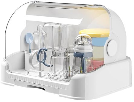 Étendoir À Biberon Avec Couvercle | Rangement Bouteille D'eau Pour Bébé Avec Égouttoir + Couvercle + Support, Porte-biberon Séchoir À Biberons Pour Biberons, Tétines, Tasses, Accessoires Bébés