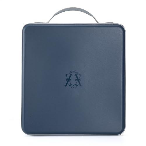 alavisxf xx CD Case, 224 Capacity Hard Plastic Organizer Holder for Car | Double Zipper Closure, Portable Handle, Heavy Duty, Anti-Slip Scratch-Resistant, DVD Storage, for Home Office Travel