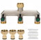 3/4 Distributore d'Acqua a Tre Vie, con Valvola Indipendente,Acqua Rubinetto Splitter,Raccordo per Tubo Flessibile,Tubo Adattatore Acqua per Giardini