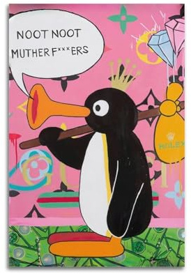 gimmygo NOOT MF Poster, Wandkunst, Leinwand, ästhetisches Cover, Poster, Vintage, dekoratives Gemälde für Wohnzimmer, Schlafzimmer, 20 x 30 cm, ungerahmter Stil