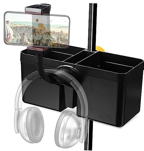 ELAYARD Mikrofonständer Getränkehalter mit Abnehmbarem Becherhalter Vielseitig Einsetzbar für Studio Bühne und Büro Telefonbefestigung Zubehör für Musiker