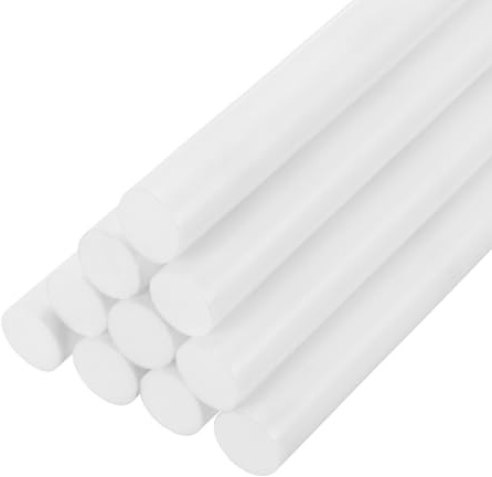 PATIKIL Hot Glue Sticks for Glue Gun, 10 Pcs Colored Hot Melt Adhesive Glue Sticks Bulk for DIY Projects Craft Art Decoration Home Repairs, White (7.9 x 0.43)