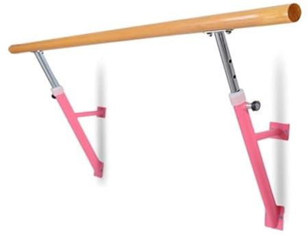NIUSABOU Adjustable Wooden Dance Stretching Bar, Ballet Pole With Height Adjustment 80-120cm, Pink, 100cm/150cm(150cm)
