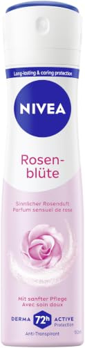 NIVEA Rosenblüte Deo Spray, Anti-Transpirant schützt 72h vor Schweiß und Körpergeruch, Deodorant mit einem sanften und hochwertigen Rosenduft (150 ml)