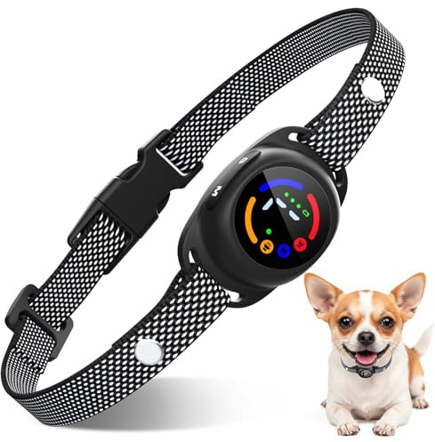 Anti-Bell-Halsbänder für Hunde, wiederaufladbares Anti-Bell-Gerät für Hunde mit Piepton und Vibration, 7 Empfindlichkeit, Bell-Halsbänder für kleine bis mittelgroße Hunde, IP67 wasserdicht