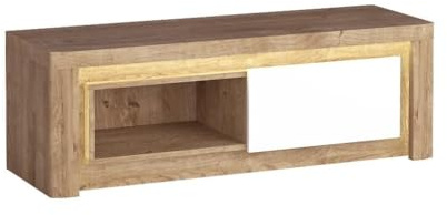 Masseno TV-Schrank VARUS 124 cm Fernsehschrank mit 1 Türen TV-Lowboard für Wohnzimmer Modern 124x42x40,5 cm Eichefarben