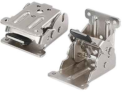 Charnières pliantes à verrouillage automatique, Support de pied pliable à charnière à 90 degrés, 4 pièces, for pied de Table pliant, autobloquant, multicolore(4pcs Thicken 2.0mm)
