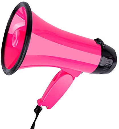 MyMealivos Portable megaphone bullhorn 20 Watt Power Megaphone Speaker Voice And Siren/Alarm Modes With Volume Control And Strap (Pink)