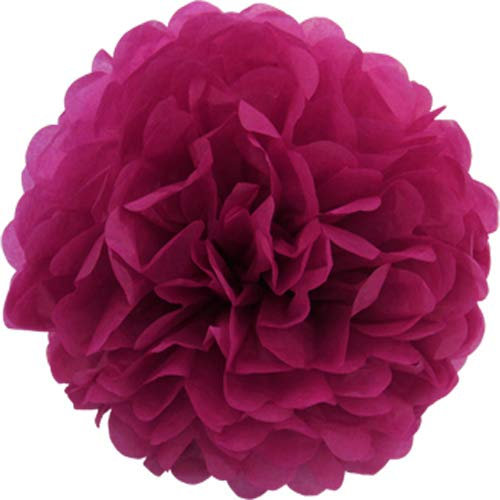 Creativery 10 Papier Pompons 35cm NEU (Magenta/Purpur 400) // Pompoms Bommel Kugel Seidenpapier Pom Pom Deko Hängedeko Raumdeko Blumen Pompon
